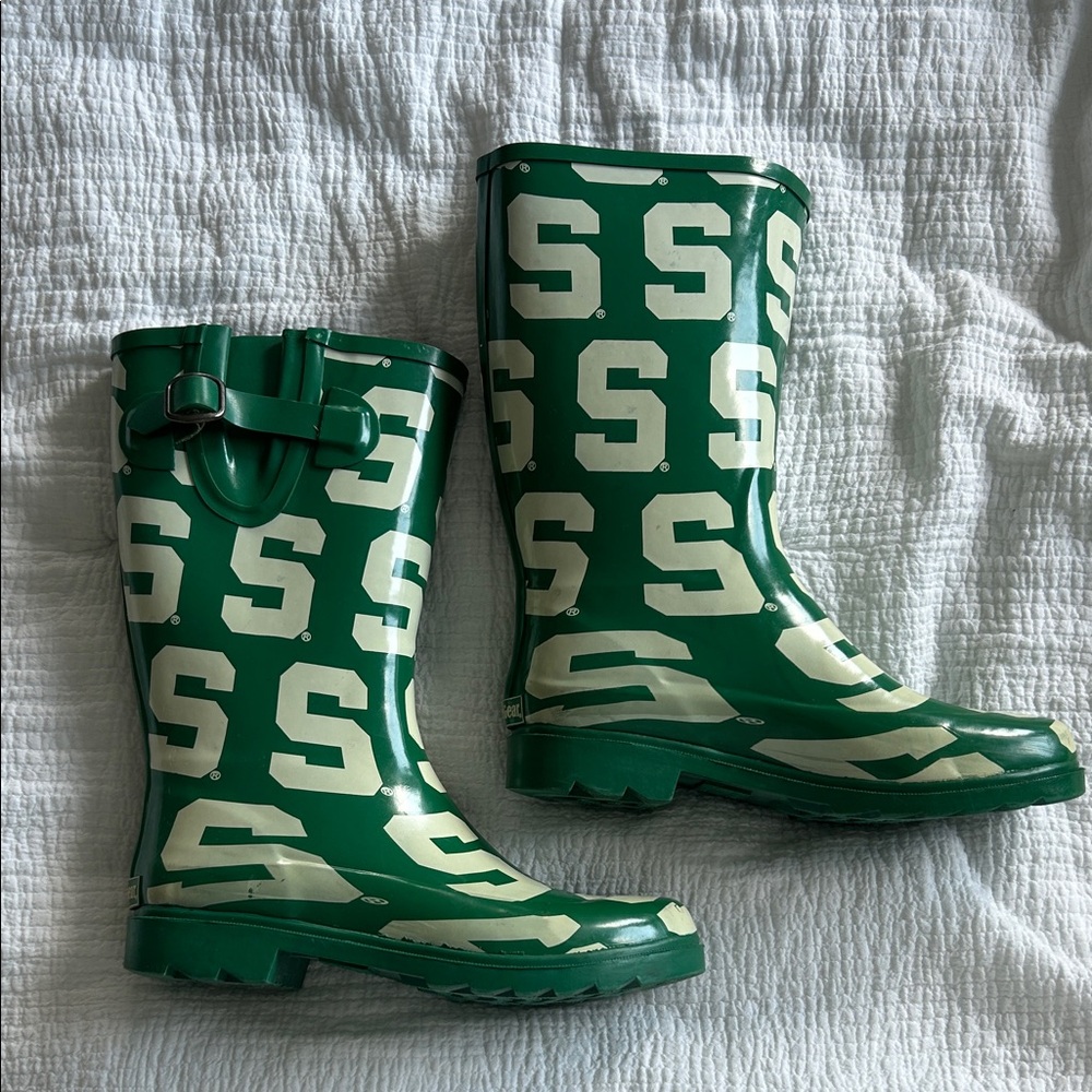 VTG Michigan State University Green Rain Boots